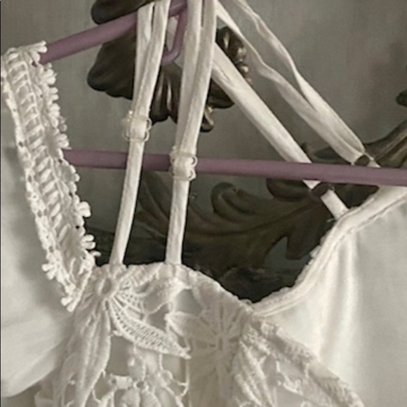 Vintage White Lace Bodice A-Symmetrical Hemmed Sundress / Wedding Dress - Picture 7 of 13